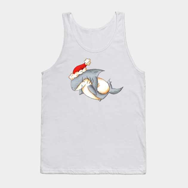 Santa Shark Tank Top by KristenOKeefeArt